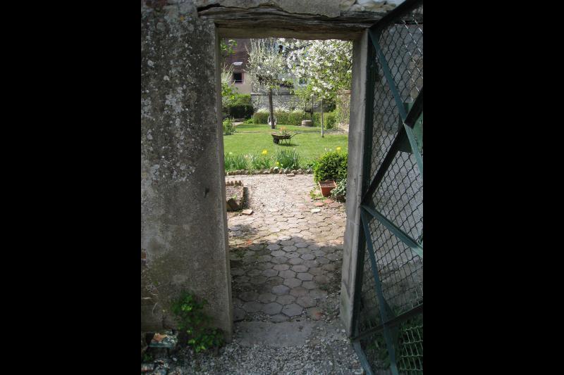The garden door, historic Barat family home, Joigny, France The garden door, historic Barat family home, Joigny, France