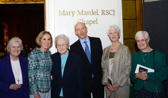 Sister Be Mardel (left of center) is honored with naming of chapel