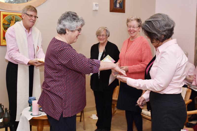 Sister Barb Dawson Gives a Gift to the Provincial Team