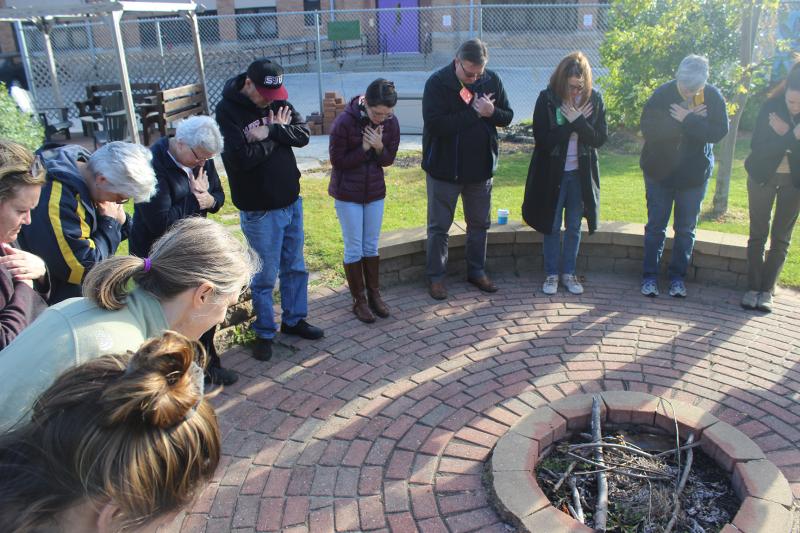 Bridget Bearss, RSCJ (4th from the left) and Ruth Cunnings, NSCJ (2nd from the right) participate in the circle process Bridget Bearss, RSCJ (4th from the left) and Ruth Cunnings, NSCJ (2nd from the right) participate in the circle process