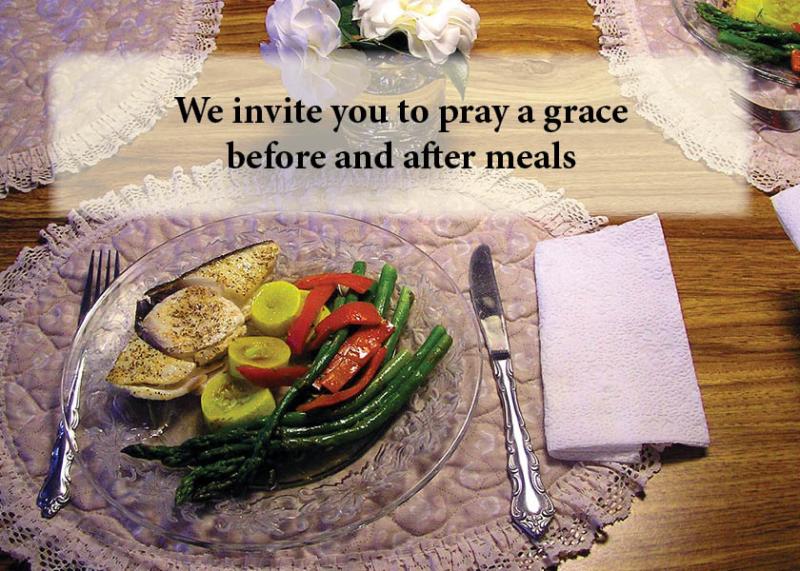 Pray a grace before and after meals Pray a grace before and after meals