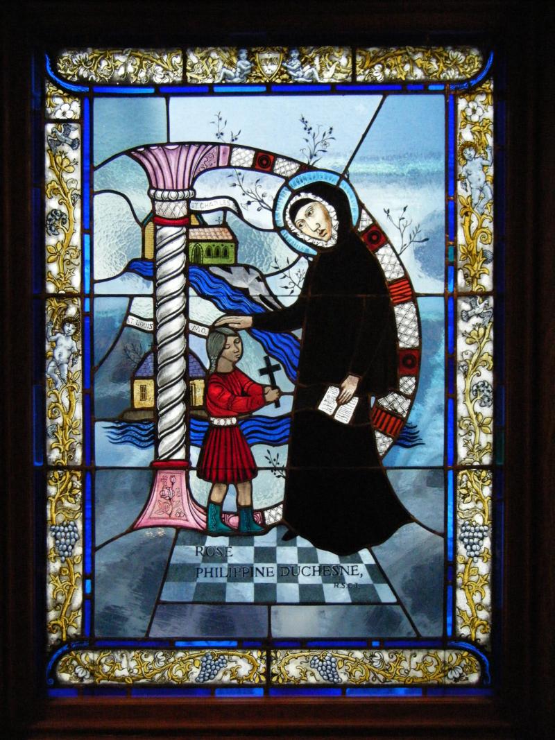 Window found in Saint Louis University’s Pere Marquette gallery